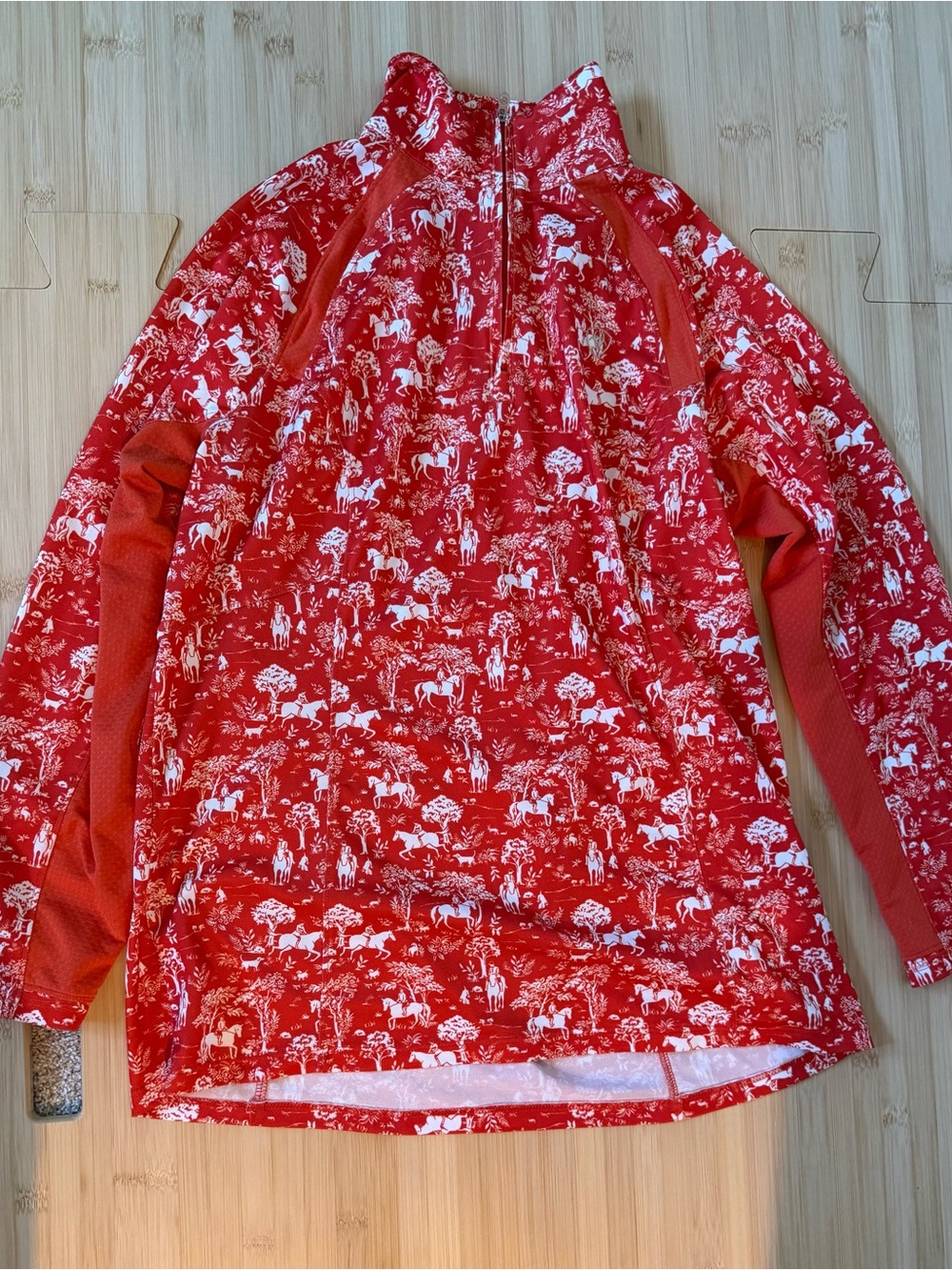 Ariat Tek Equestrian Print Toile Quarter Zip Medium - Picture 2 of 4